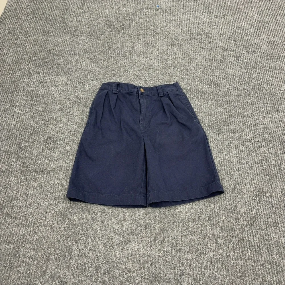 Polo Ralph‎ Lauren Shorts Boys 7 Navy Cotton Pleated Chino Elastic Back Preppy